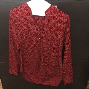 Red & Black Blouse